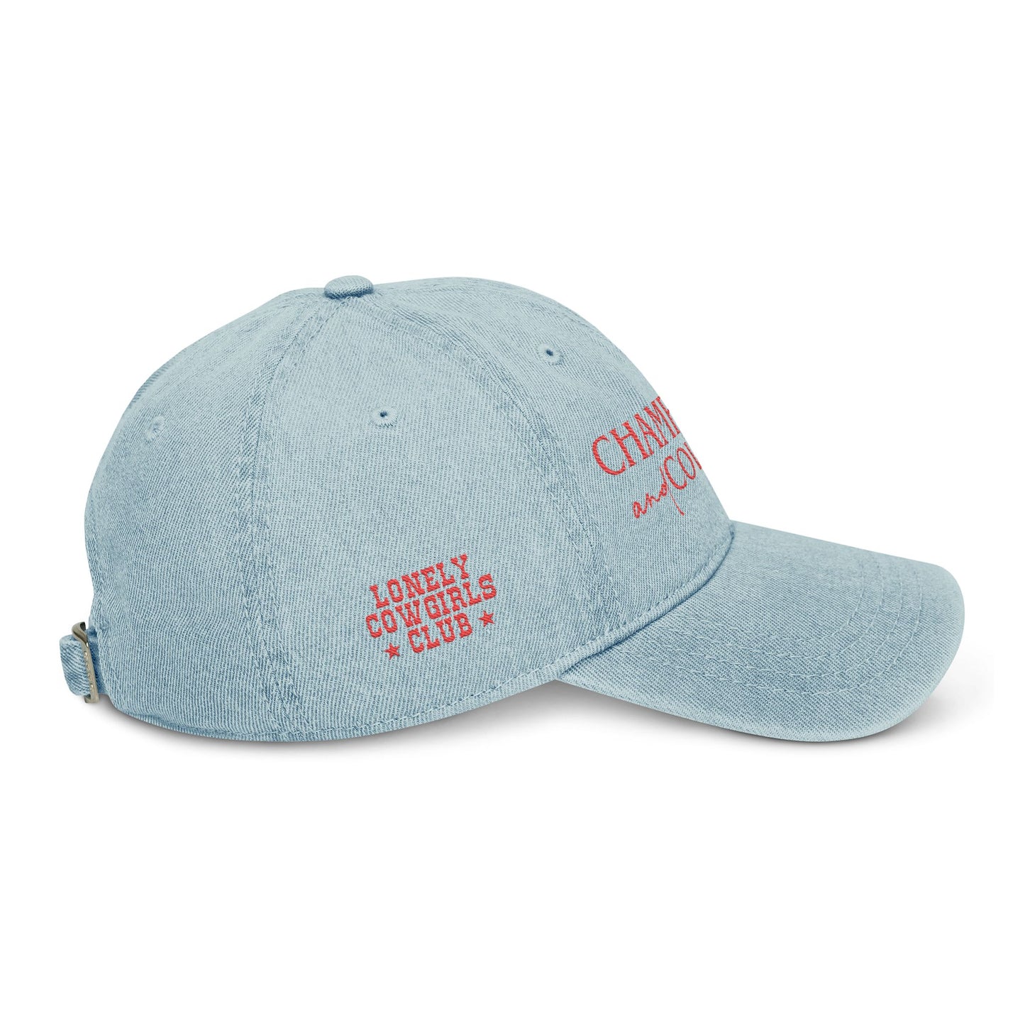 Champagne & Cowboys Embroidered Denim Hat